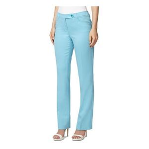 ANNE KLEIN Womens Aqua Zippered Pocketed Slim Printed Wear To Work Pants 4